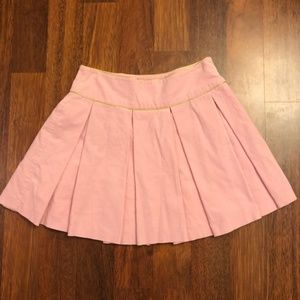 Pink Pleated Skirt with Gold Trim Sz 0